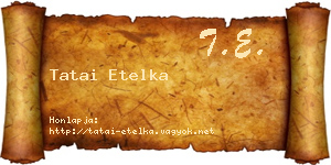 Tatai Etelka névjegykártya